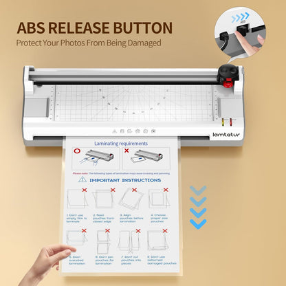 Lamtetur Thermal Laminator Machine11X17 with 70Letter Size Laminating Sheet | 13Inch Wide Laminating Hot&Cold Setting,A3 Lamination Laminated 3-5Mil,Office Home School Teacher,Paper Cutter,Corner Rounder