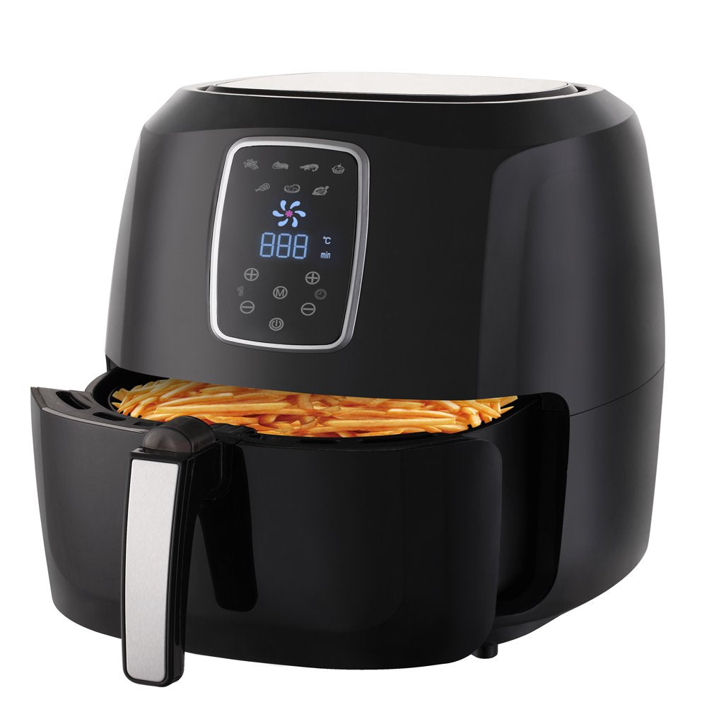 Air Fryer 1800 Watts with Digital LED Touch Display & Slide Out Pan, Detachable Basket 5.5QT Capacity (1804)