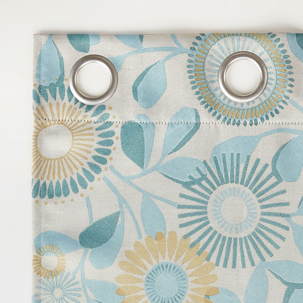 Blackout Print Blackout Grommet Curtain Panel, 40X95", Aqua Print