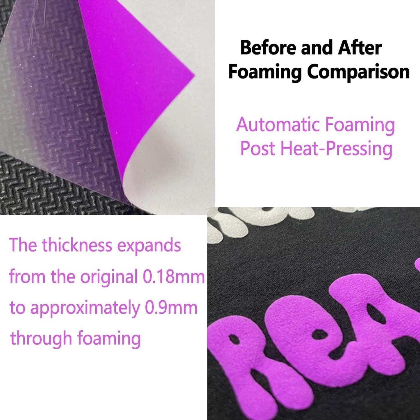 20 Sheets Puff Vinyl Heat Transfer, 11.8" X 7.9" 20 Colors 3D HTV for T-Shirts, DIY Crafts, Compatible with Cricut & Silhouette Cameo, Easy Cut & Weed