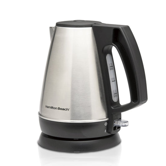 1 Liter Electric Kettle, Stainless Steel and Black, New, 40901F