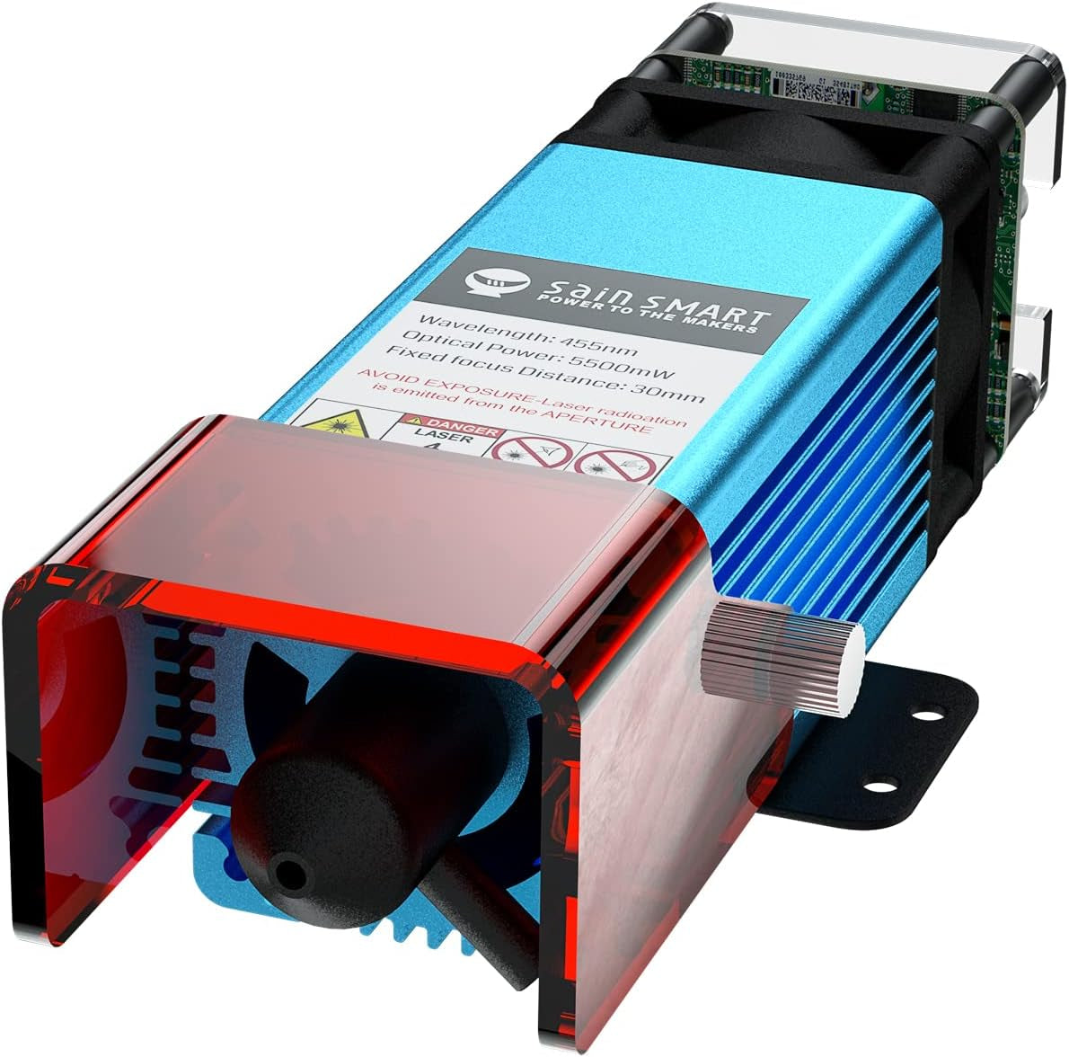 Genmitsu CFL55 Compressed Spot 5.5W FAC Laser Module, 0.1Mm*0.1Mm Laser Spot, for 4040-PRO & 4040-PRO MAX, 3020-PRO Ultra, 3030-Prover MAX, Proverxl 4030, 4030V2, 6050 plus CNC Router Machine