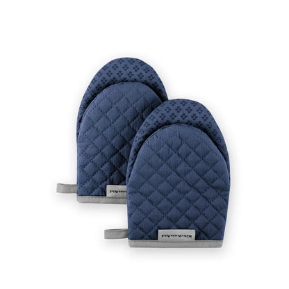 Asteroid Mini Oven Mitt Set, Blue Willow, 5.5"X8", Set of 2