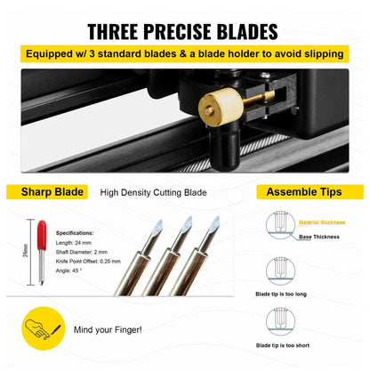 53 Inch Vinyl Cutter Machine, 1350Mm Plotter Cutter with LCD Display & Signmaster Software, PC ONLY - Sign Making Machine with Stand