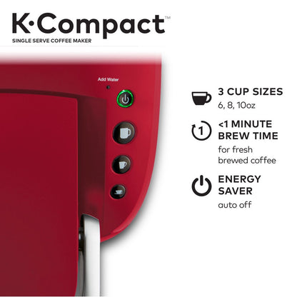 K-Compact Imperial Red Single-Serve K-Cup Pod Coffee Maker