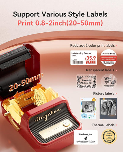 NIIMBOT B21 Pro Label Maker, 300DPI HD Label Printer, Ideal for Notes,Photos, Study Graphics, Memo Maker,50X30Mm Label(Red)