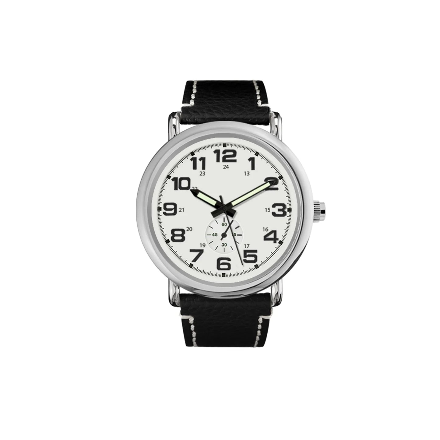 Men'S Silver Tone round Watch with Easy Read Dial