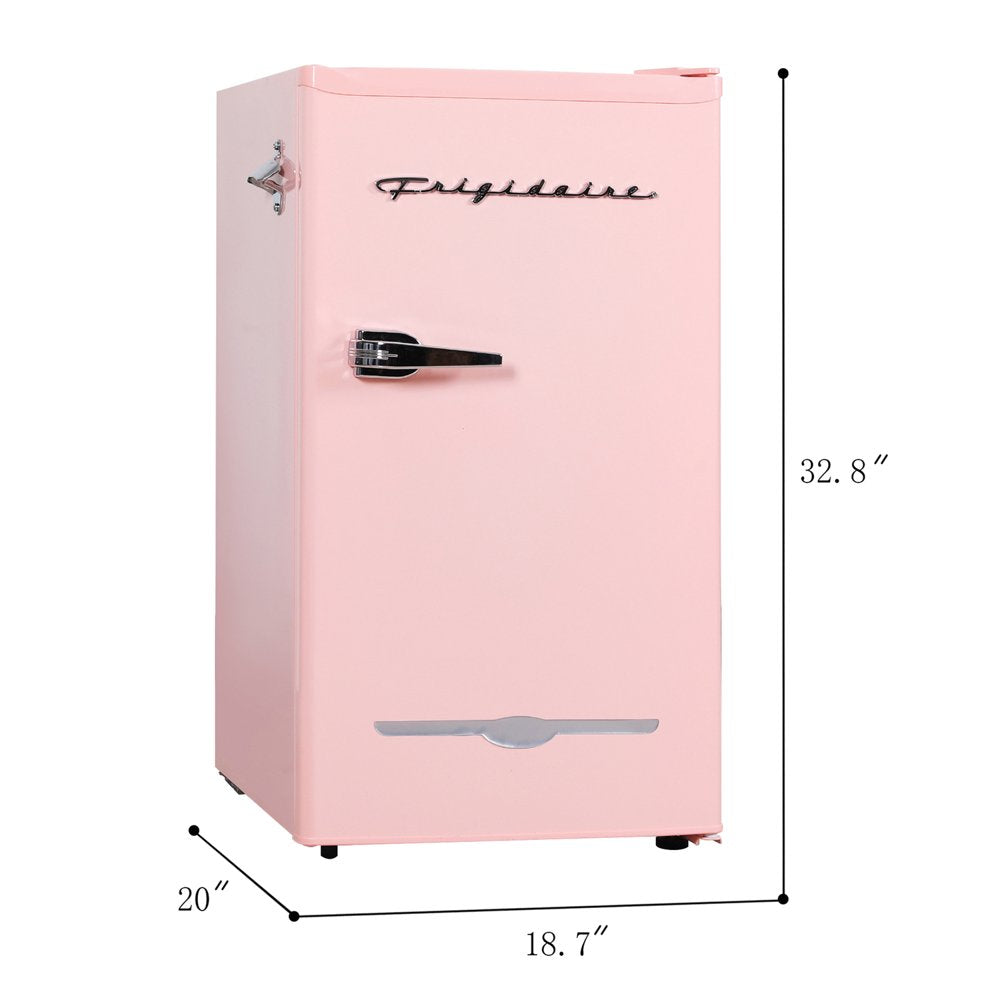 EFR376-C-PINK 3.2-Cu.-Ft. 65-Watt Retro Bar Fridge with Side Bottle Opener (Pink)