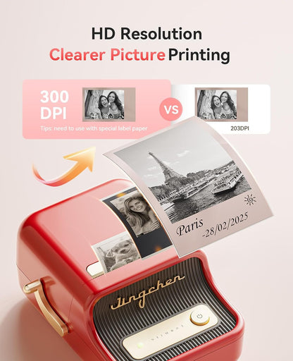 NIIMBOT B21 Pro Label Maker, 300DPI HD Label Printer, Ideal for Notes,Photos, Study Graphics, Memo Maker,50X30Mm Label(Red)