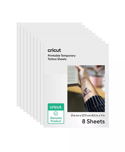 8.5 in X 11 in Printable Temporary Tattoo Sheets 8 Count