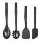 4-Piece Plastic Kitchen Utensil Set Includes Spoon, Turner, Pasta Fork, and Spatula