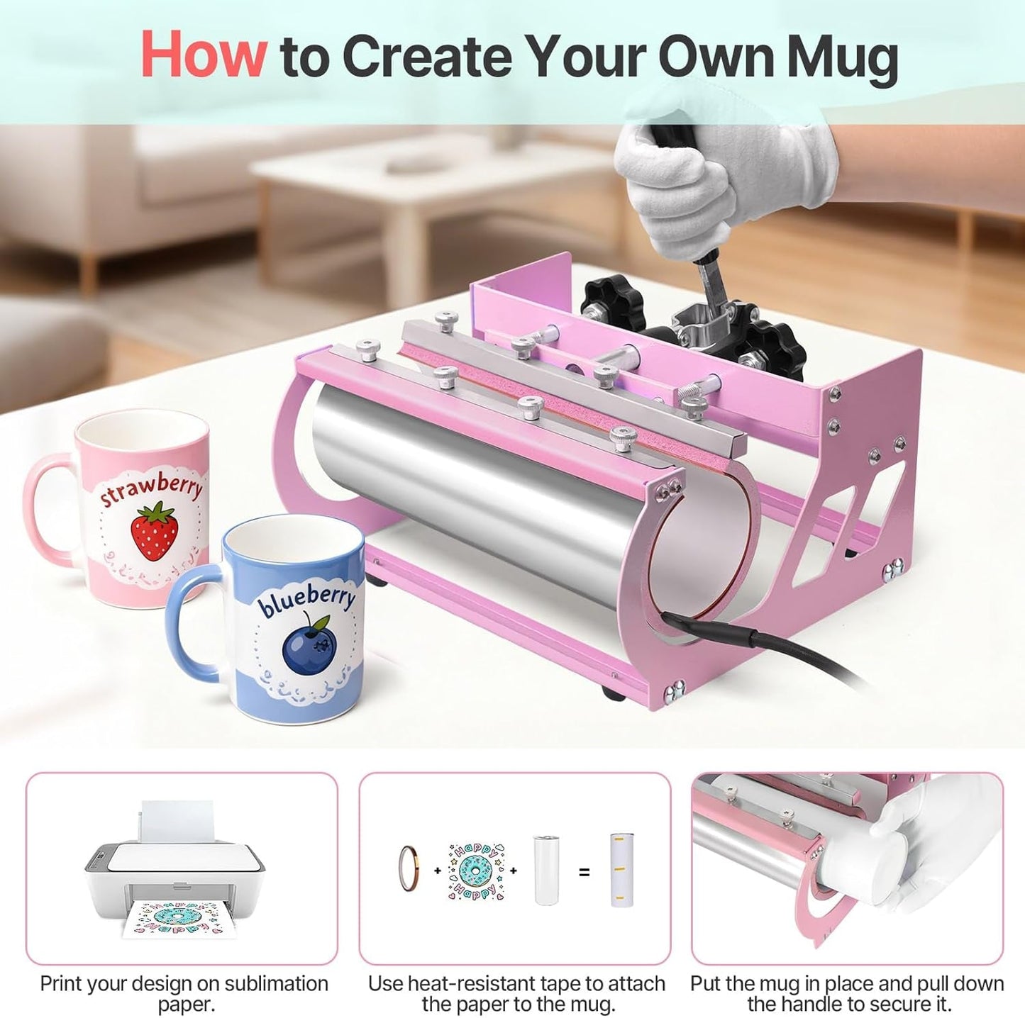 Slendor 5 in 1 Heat Press Machine 12X15 Inch Sublimation Heat Press 360° Swing Away Heat Transfer Digital T-Shirt Pressing with 30OZ 20OZ Tumbler Press, Multifunction Combo for Hat Cap Plate
