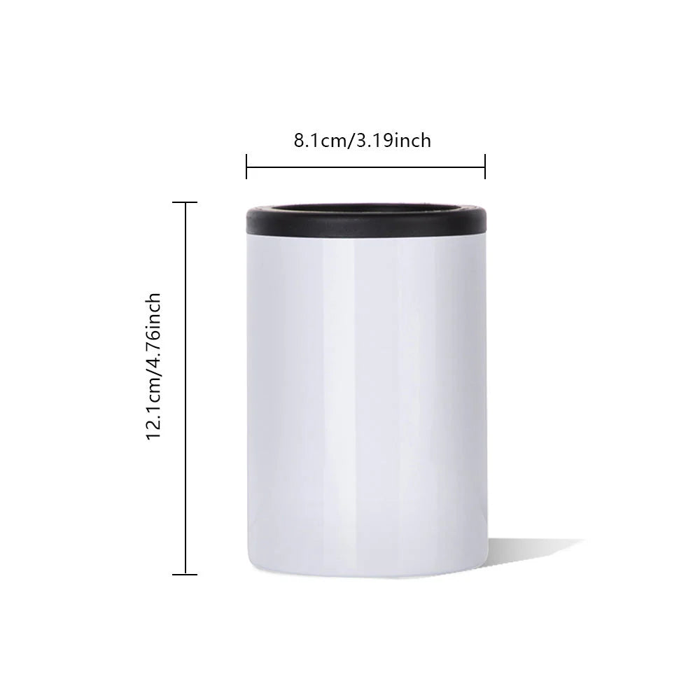 Wholesale 12 OZ Sublimation Cold Drink Short Can Cooler Bulk Buy Stainless Steel Insulator White 8 Pack & 24 Pack & 48 Pack