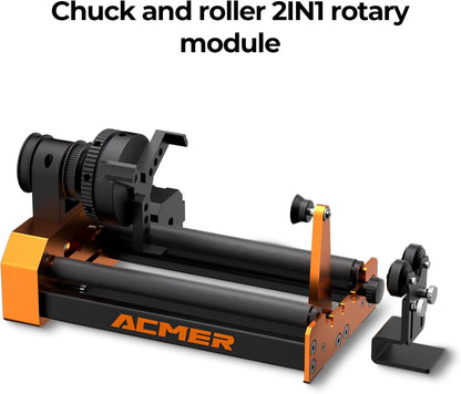 ACMER M4 Laser Rotary Roller, Laser Engraver Y-Axis Rotary 360° Roller with 3-150Mm Engraving Space for Engraving Cylindrical Objects, Ring, Suitable for ACMER P2, P1 and Most Laser Engraver