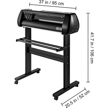 VEVOR Vinyl Cutter Machine, 28inch Vinyl Plotter, LCD Display Plotter Cutter, Adjustable Double-Spring Pinch Rollers Sign Cutting Plotter, Plotter with Signmaster Software for Design and Cut