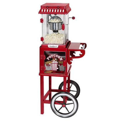 West Bend Stir Crazy Movie Theater Popcorn Popper, Gourmet Popcorn Maker with Nonstick Popcorn Kettle, Measuring Tool and Scoop , 4 Qt, Blue