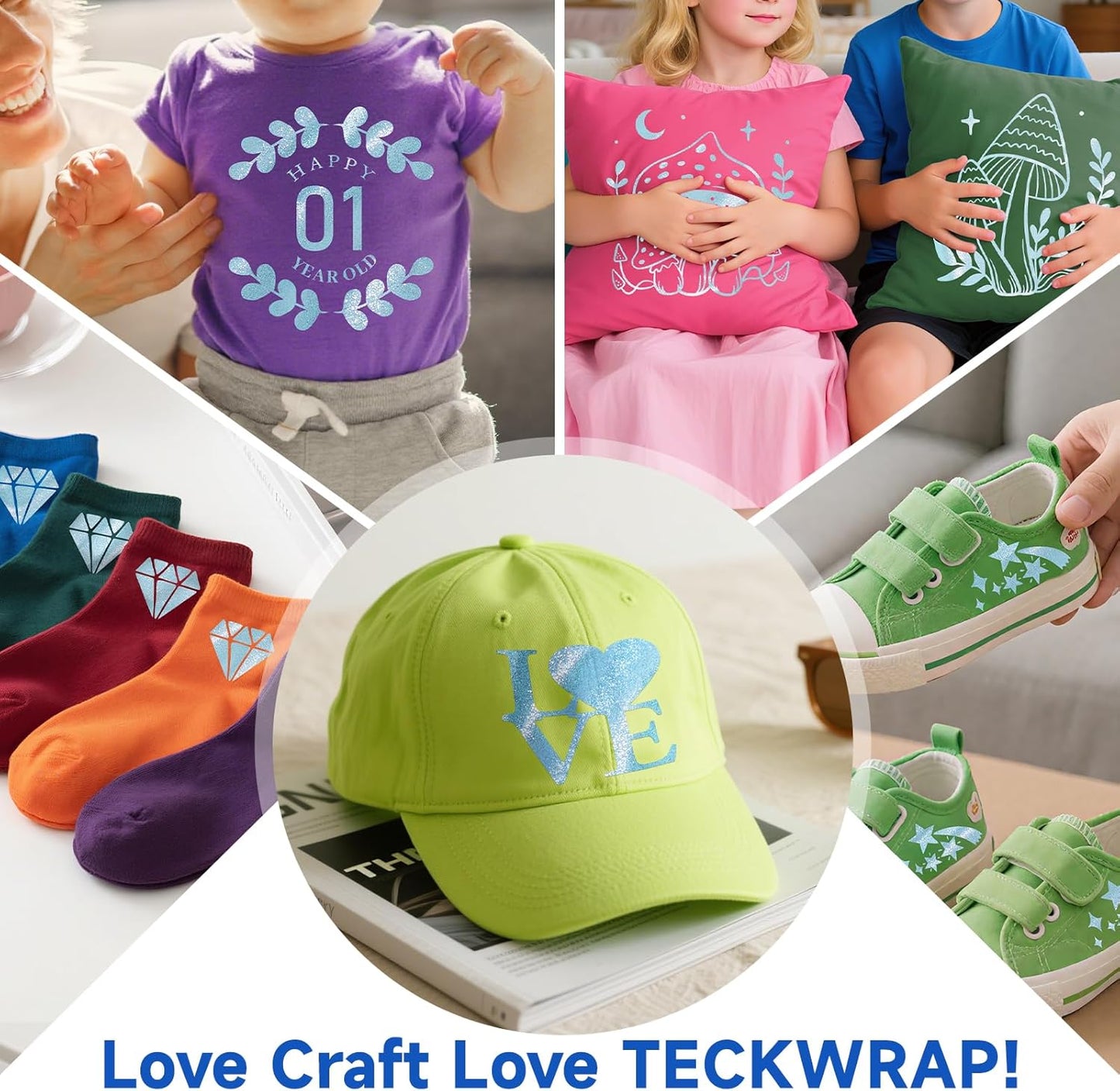 Glitter HTV Heat Transfer Vinyl Roll - 10" X 5Ft HTV Vinyl for Shirts, Iron on Vinyl for All Cutter Machine, Easy to Cut & Weed (Blue)