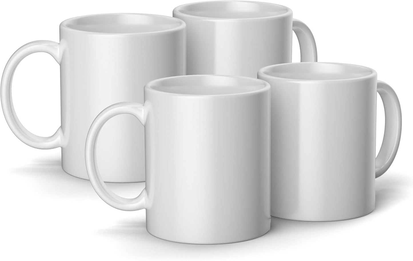 Sublimation Ceramic Mug Blank - 12 oz/340 ml (4 ct) - DIY Custom Mug