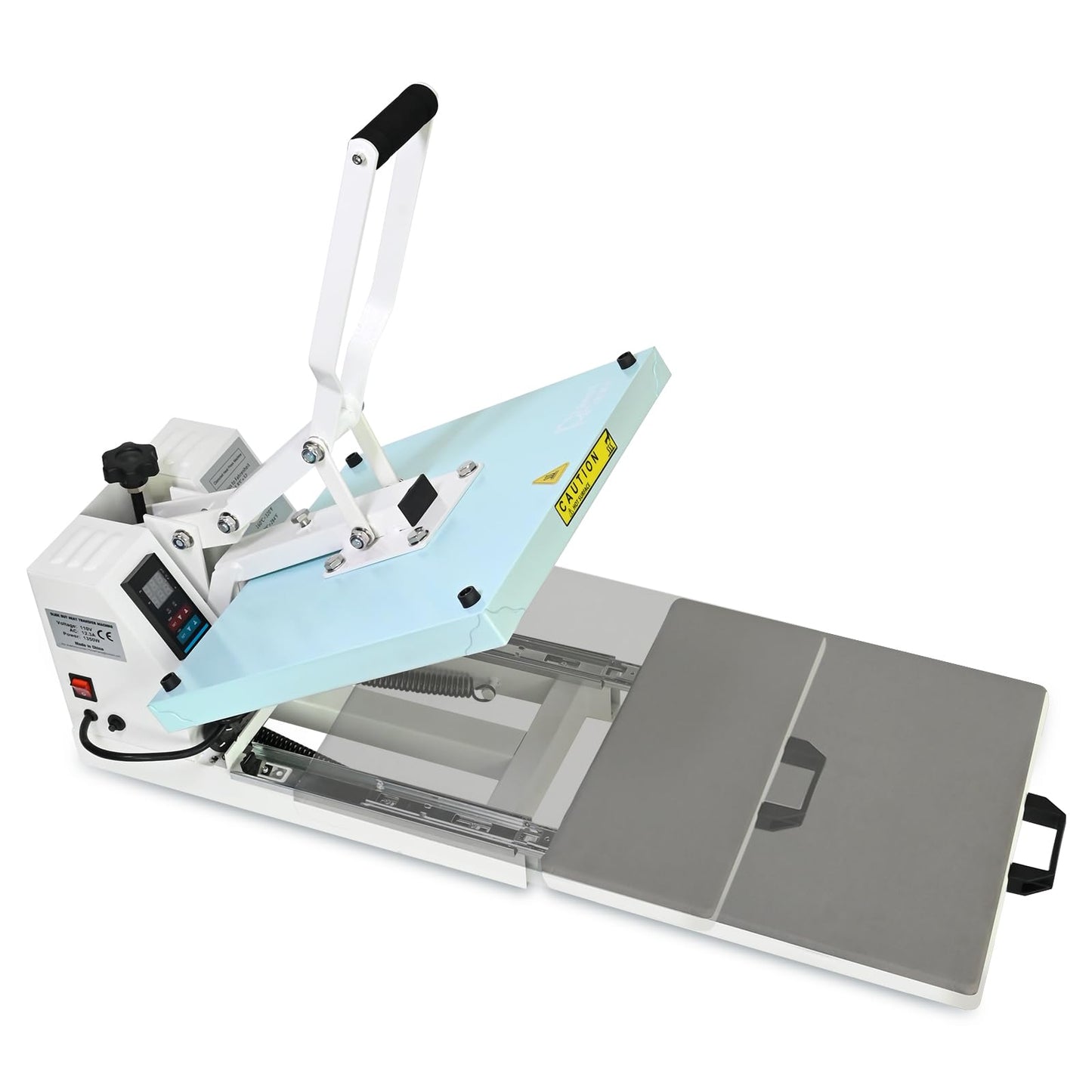 Heat Press 15x15 inch Industrial Quality with Adjustable Pressure, Slide Out Heat Transfer Machine for T-Shirt, Blue