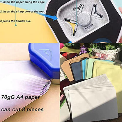 QIQQIKIN Paper Corner Rounder 3 in 1 （R4Mm+R7Mm+R10Mm）， Punches for Crafts， Cutter ，Envelope Punch Board ，Hole Puncher， Laminate, DIY Projects, Photo Cutter,Card Making Scrapbooking and Journaling