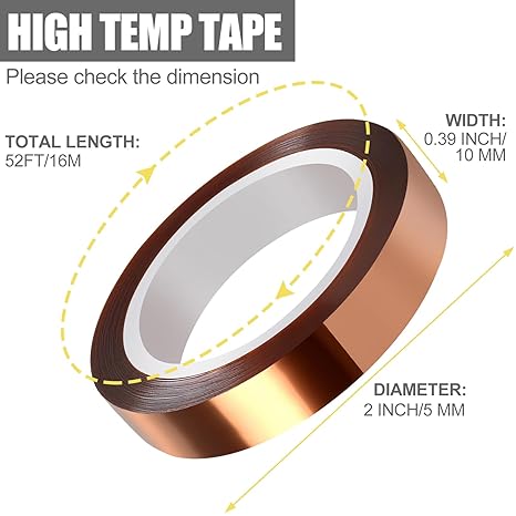 Heat Tape, High Temperature Heat Resistant Tape for Sublimation, 10mm*16m(52FT)