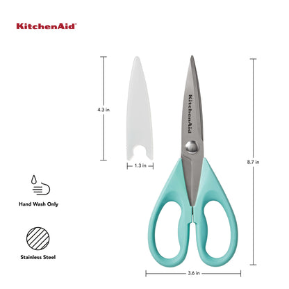 KitchenAid All Purpose Kitchen Shears with Protective Sheath for Everyday use, Dishwasher Safe Stainless Steel Scissors with Comfort Grip, 8.72-Inch, Black