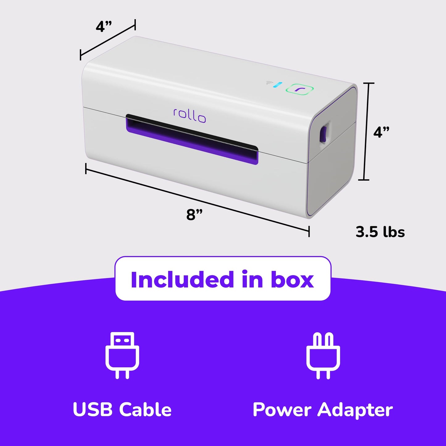 Rollo Wireless Label Printer - Wi-Fi Thermal Printer for Shipping Packages - AirPrint from iPhone, iPad, Mac - 4x6, Supports Windows, Chromebook, Android, Linux