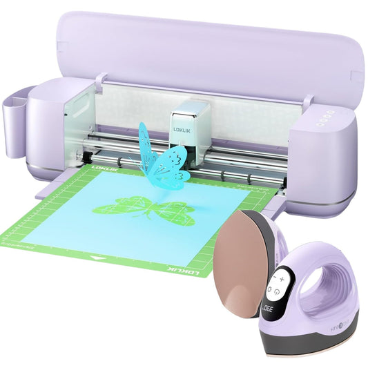 LOKLiK iCraft by HTVRONT Cutting Machine & Mini Heat Press, 3 in 1 Heat Press Machine (Lavender Purple)