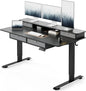 63 X 24 Inch Height Adjustable Electric Standing Desk with Drawers, Stand up Table with Large Storage Shelf, Sit Stand Desk for Home Office, Black