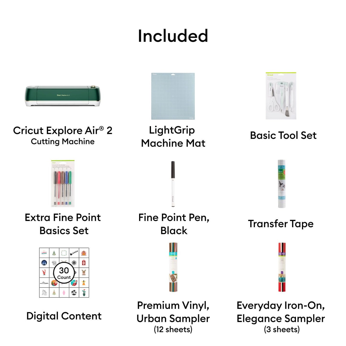 Cricut Explore Air 2 Cutting Machine (Emerald) | Ultimate Starter Kit