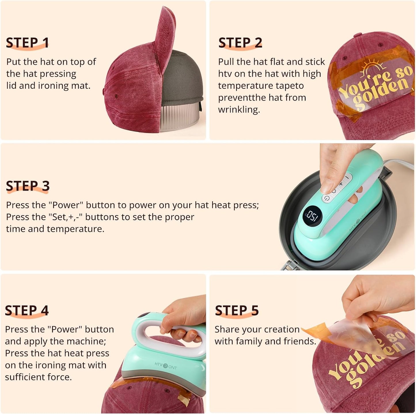 Hat Press Machine &  3D Puff Vinyl Heat Transfer