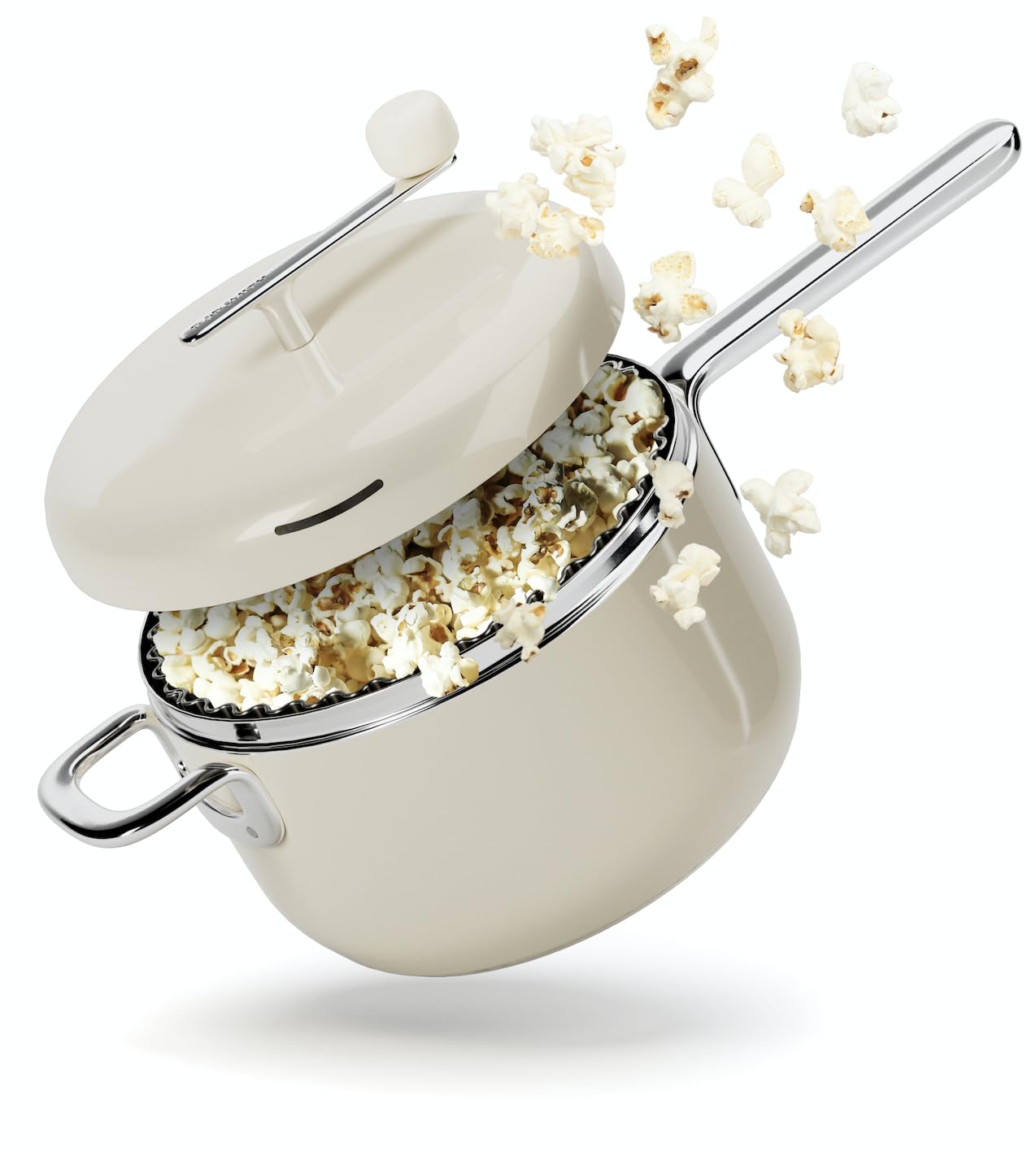 Popsmith Popcorn Popper in Butter - 6 Quart Stovetop Popcorn Machine - Stainless Steel Popcorn Maker Compatible with All Stovetops