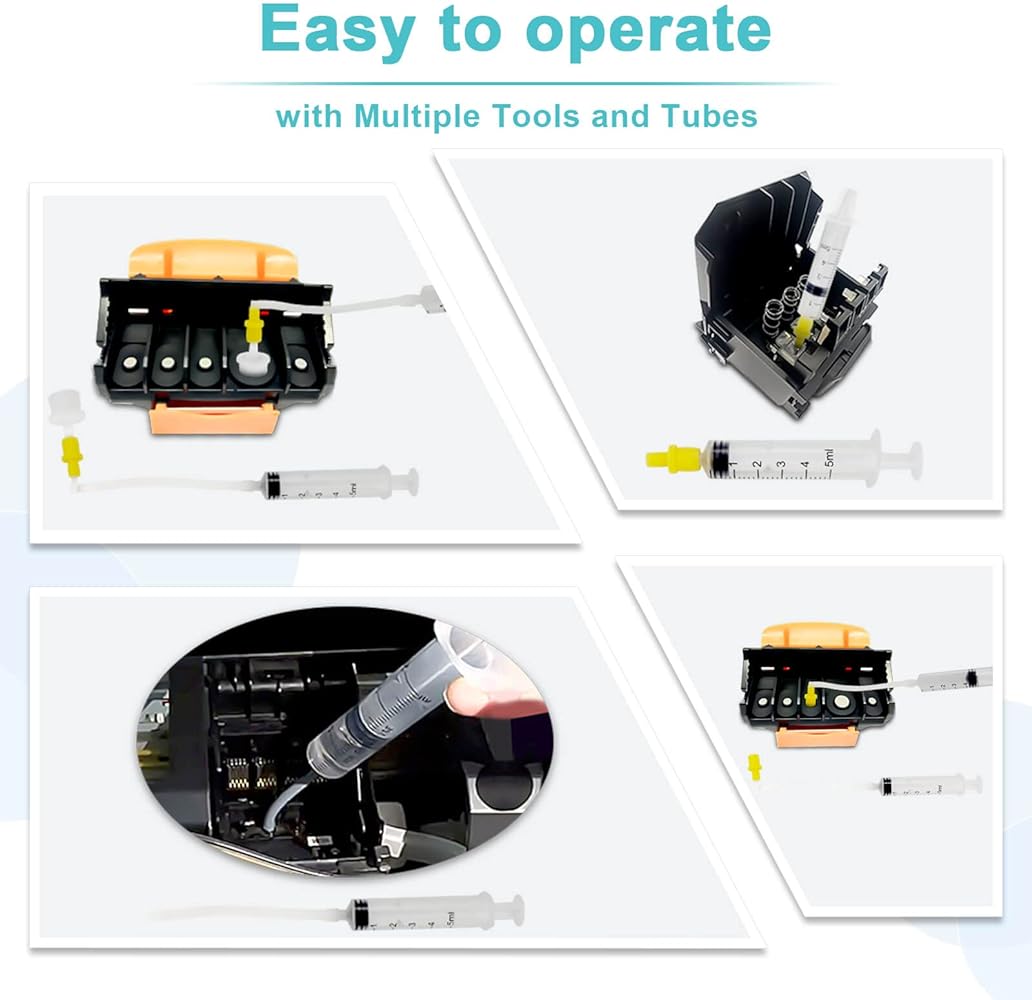 Printhead Cleaning Kit for Epson, Printer Cleaning Kit for HP, Inkjet Printer Head Cleaning Kit for Brother, Printer Cleaner Nozzle Cleaner Solution for Canon, Printers Print Head Cleaning Kit 100mL