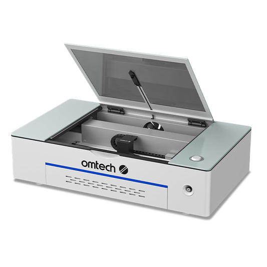 OMTech Polar 50W Desktop Laser Engraver, 12x20 CO2 Laser Engraving Machine with 2 Rotary Axes 5MP Camera Fume Extractor Water Chiller, Laser Class 2, 0.827mW Output Power