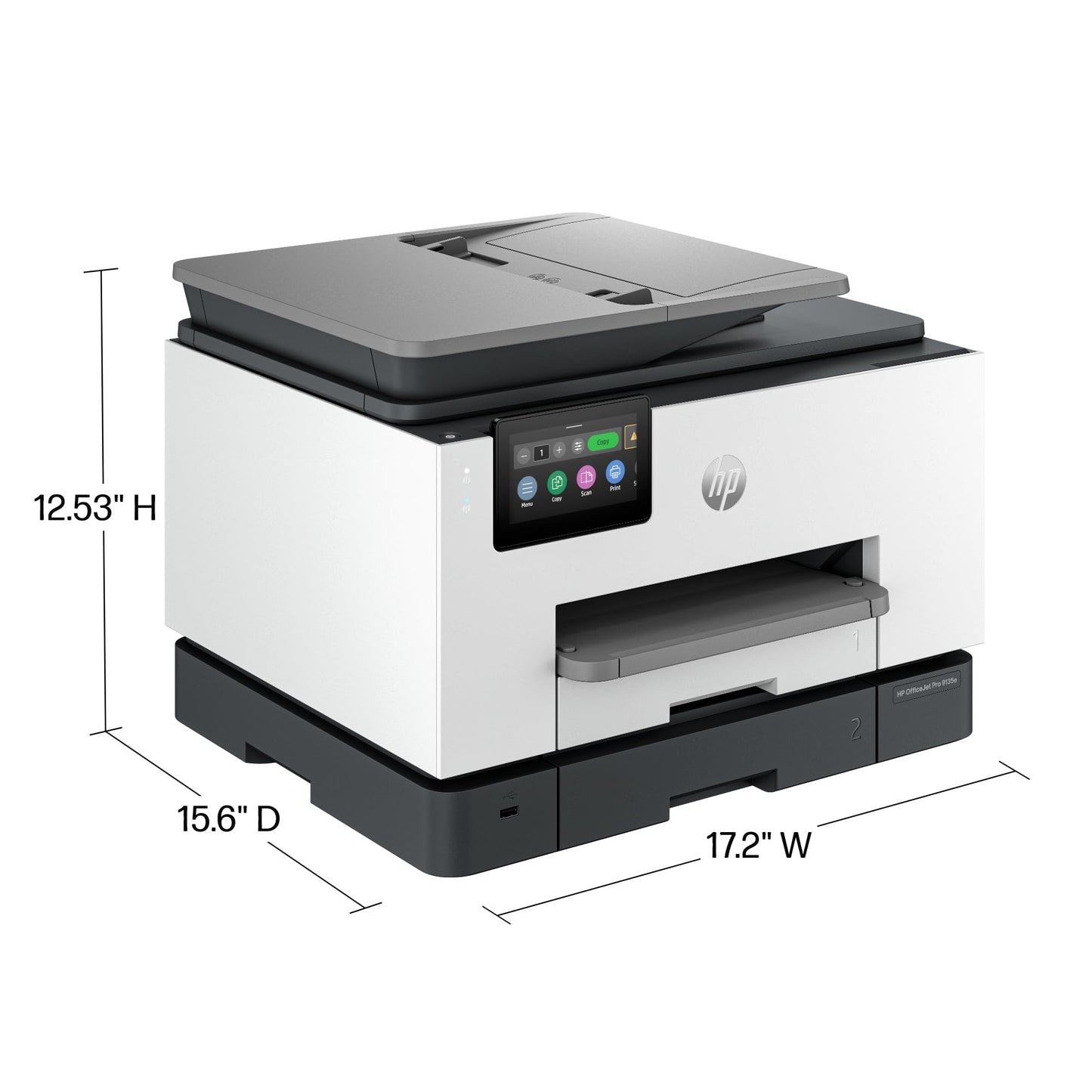 HP OfficeJet Pro 9135e Wireless All-in-One Color Inkjet Printer, Print, scan, Copy, fax, ADF, Duplex Printing Best for Office, 3 Months of Ink Included (404M0A)