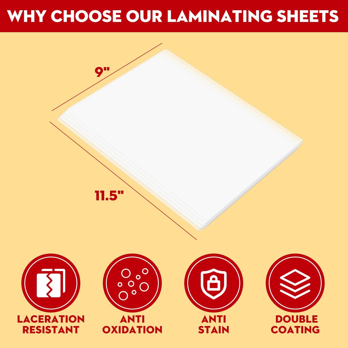 CAREGY Thermal Laminating Pouches, 1200 Pack Laminating Sheets, 3 Mil, 9 x 11.5 Inches Lamination Sheet Paper for Laminator, Clear, Letter Size, Office and School Supplies