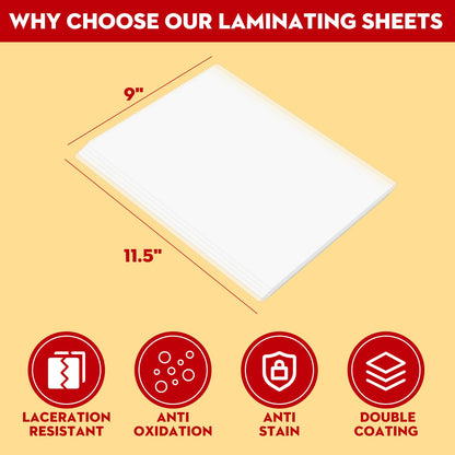 CAREGY Thermal Laminating Pouches, 1200 Pack Laminating Sheets, 3 Mil, 9 x 11.5 Inches Lamination Sheet Paper for Laminator, Clear, Letter Size, Office and School Supplies