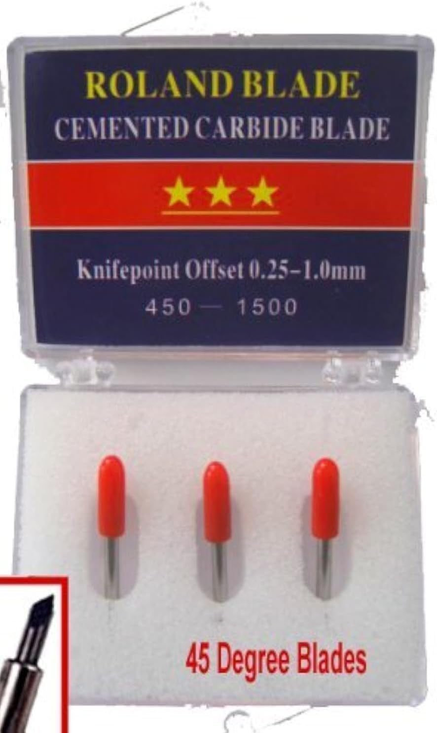 Bridge Cutters 3-Pack Roland Type Replacement Cemented Carbide Blade Set 45 Degree