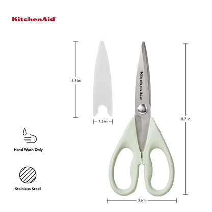 KitchenAid All Purpose Kitchen Shears with Protective Sheath for Everyday use, Dishwasher Safe Stainless Steel Scissors with Comfort Grip, 8.72-Inch, Black