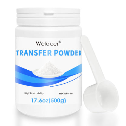 Welacer DTF Powder for Sublimation on Cotton 550g / 1.21lbs, White DTF Pretreat Hot Melt Adhesive Powder for All Transfer Printer Direct Print on Dark or Black Fabric