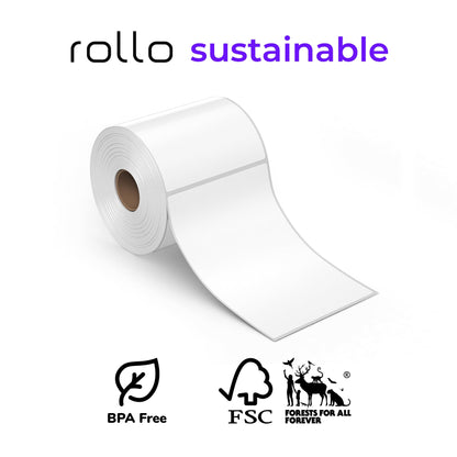 Rollo Direct Thermal Shipping Labels - 500 4x6 Thermal Label Roll - Perforated and Strong Adhesive (Commercial Grade)