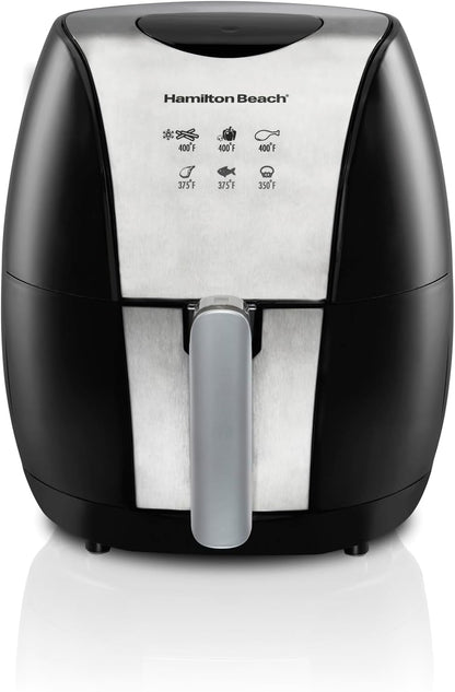 Hamilton Beach 3.2 Quart Digital Air Fryer Oven with 6 Presets, Easy to Clean Nonstick Basket, Black (35065)