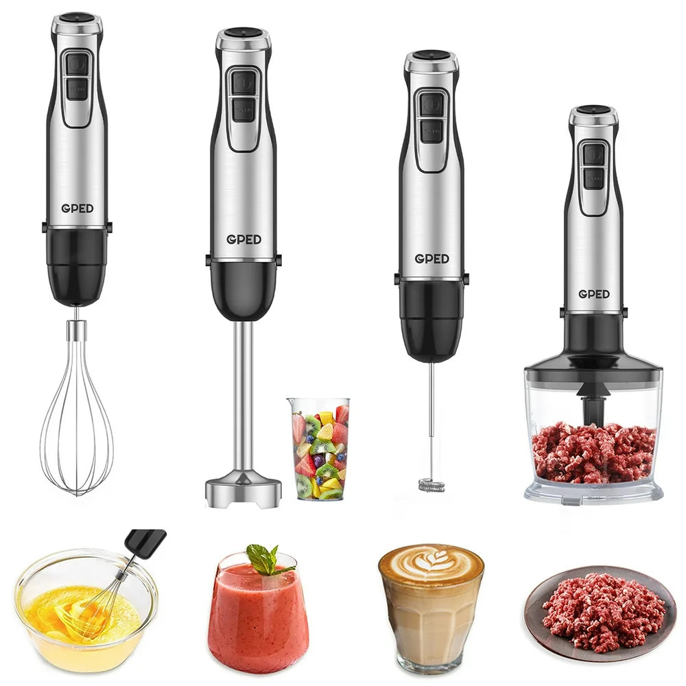 Hand Blender, 5-In-1 Immersion Hand Blender,12 Speed Turbo Mode Stick Blender for Make Smoothie, Milk Shakes,Juice ,Sauces