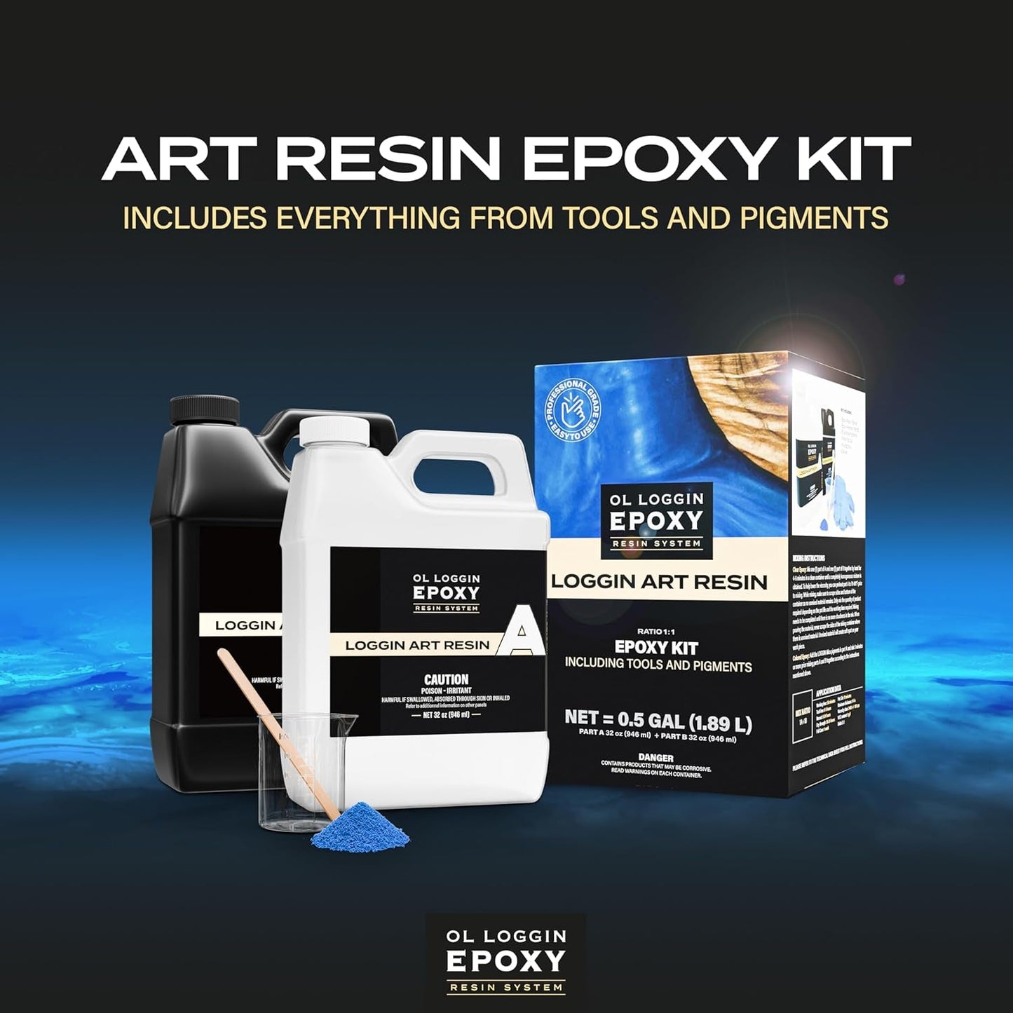 Resin Art Starter Kit, 64 Oz. - Voc-Free, Food Safe, Clear, OLE-AR-064-SK