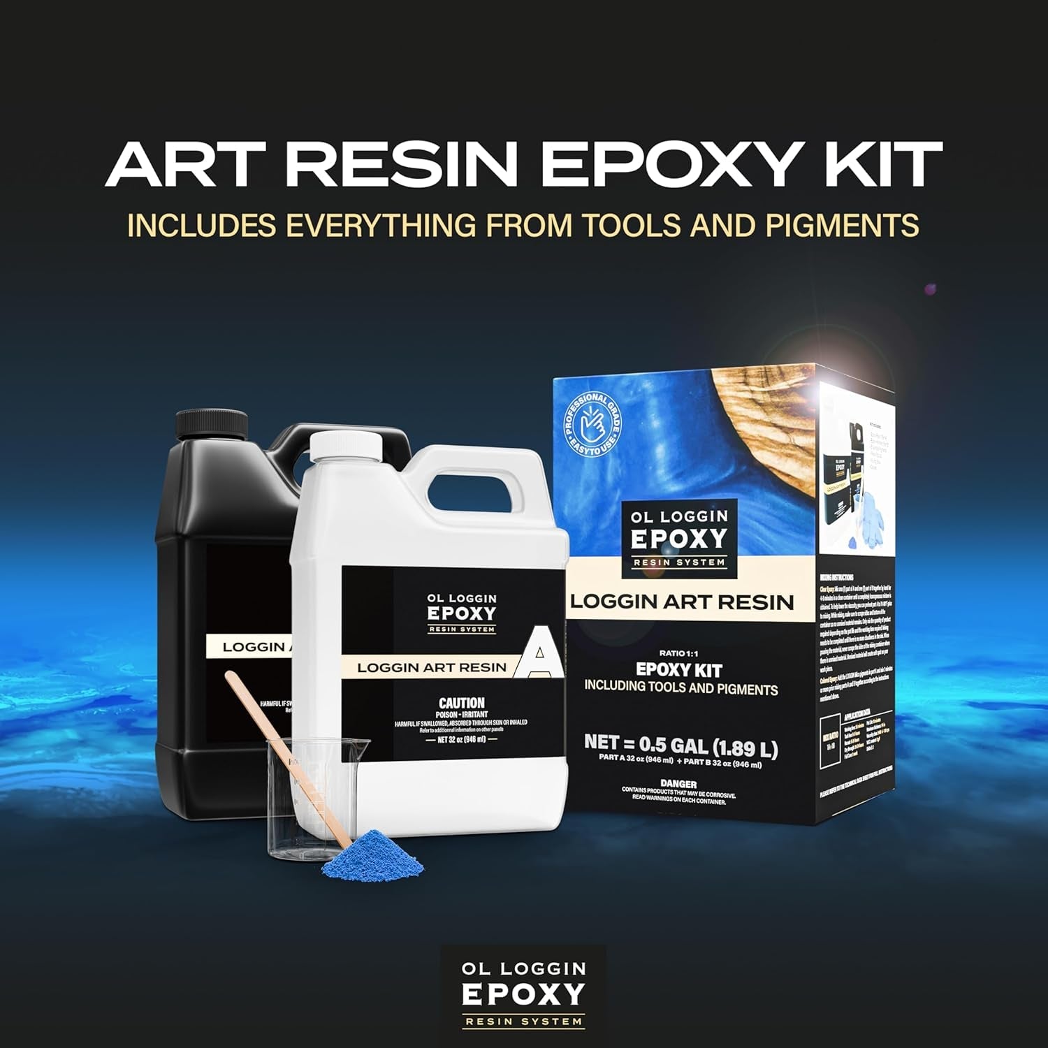 Resin Art Starter Kit, 64 Oz. - Voc-Free, Food Safe, Clear, OLE-AR-064-SK