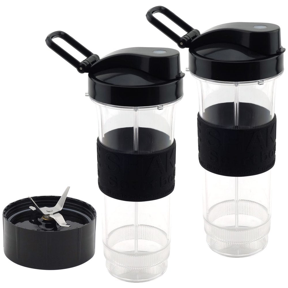 2 Pack  20 Oz Cups with to Go Lids and Cross Blade Replacement Set for Magic Bullet Blenders MB1001