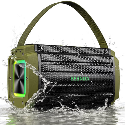 Bluetooth Speaker, 80W, Subwoofer, RGB Lights, 10H Playtime, IPX6 Waterproof Portable Wireless Speaker with Handle for Outdoors, Camping, Beach