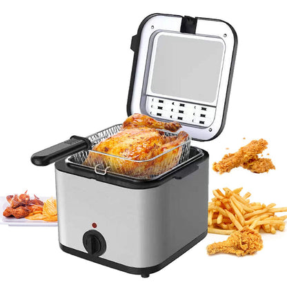 Electric Deep Fryer Multiple Function Stainless Steel Electric Fryer Kebab French Fries Machine 1000W 2.5L