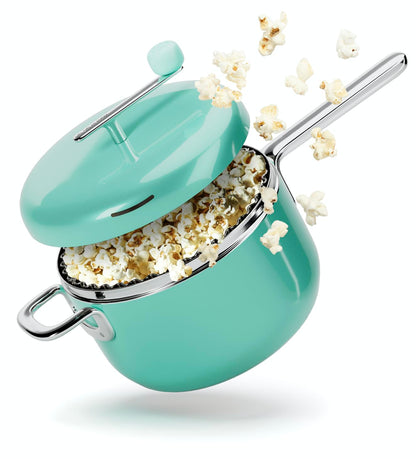 Popsmith Popcorn Popper in Butter - 6 Quart Stovetop Popcorn Machine - Stainless Steel Popcorn Maker Compatible with All Stovetops