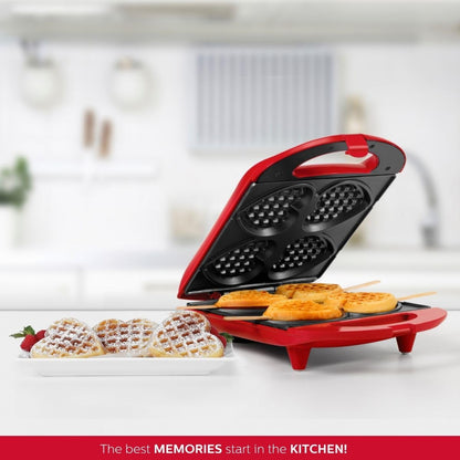 Holstein Housewares - Non-Stick Heart Waffle Maker, Mint - Makes 4 Heart-Shaped Waffles in Minutes